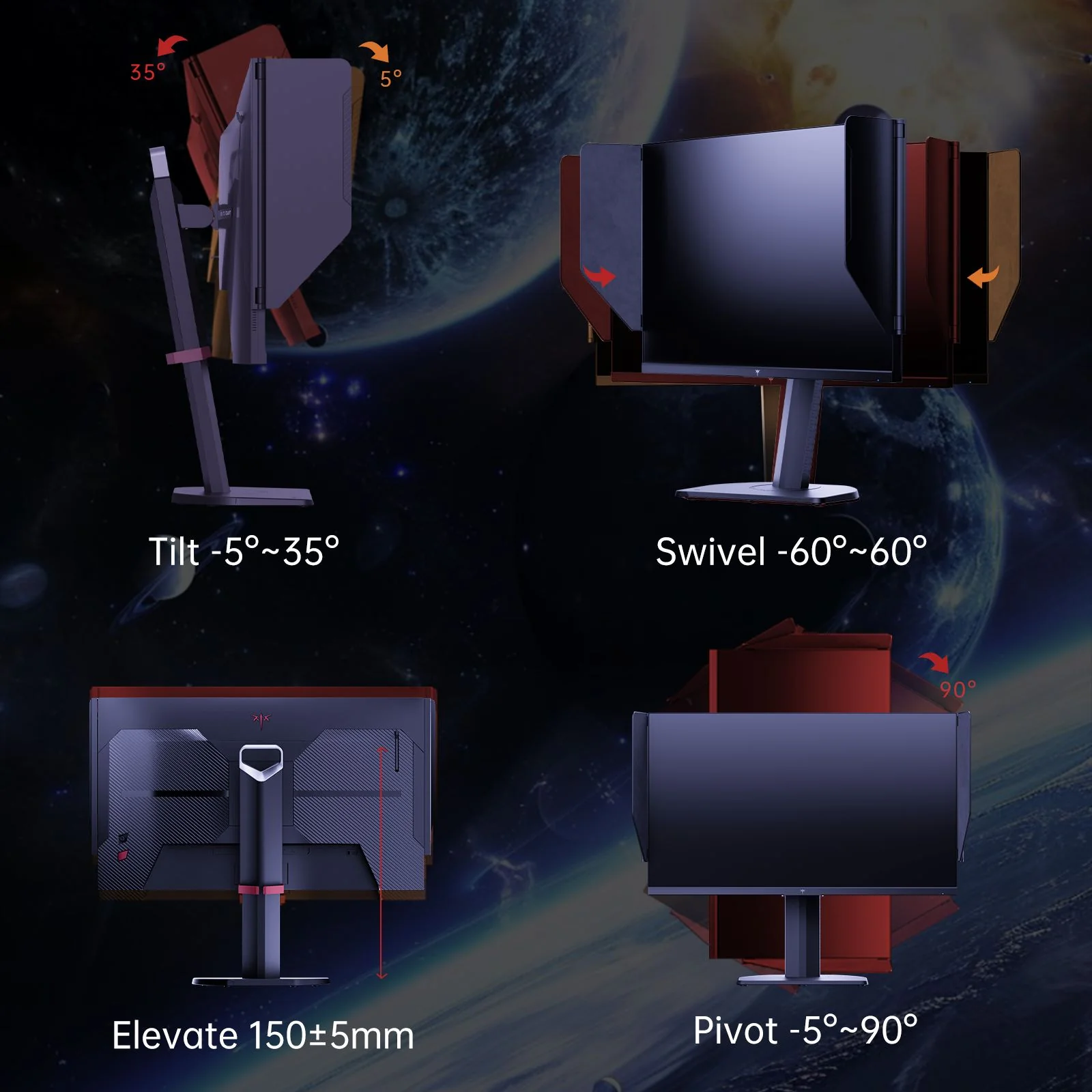 KTC 23.8" 2K 240Hz wtih Shielding Hood Gaming monitor丨24M1 - Image 8