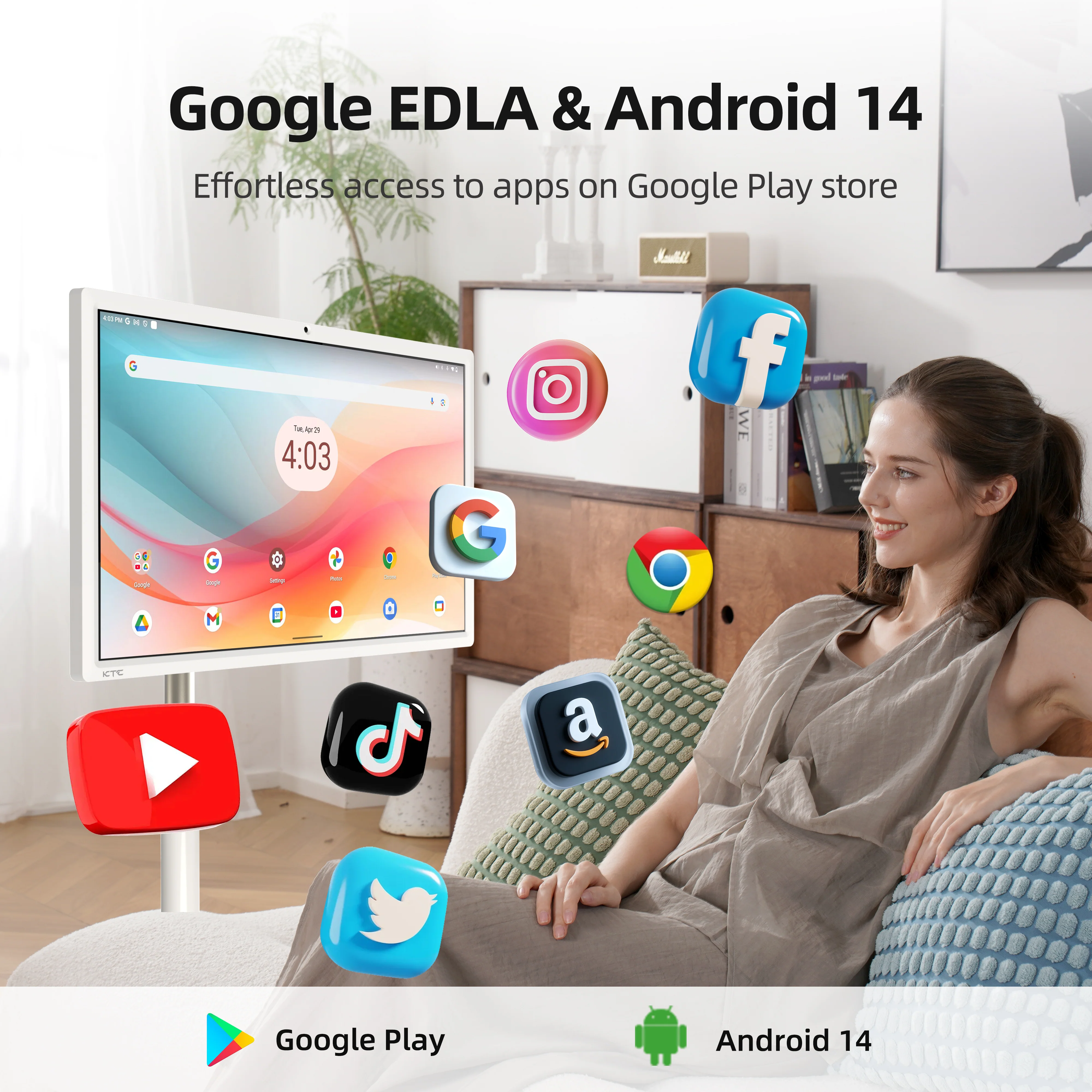 KTC MEGAPAD 27" FHD Android 14 Google EDLA Smart Touch Monitor with 9500mAh Battery - Image 4