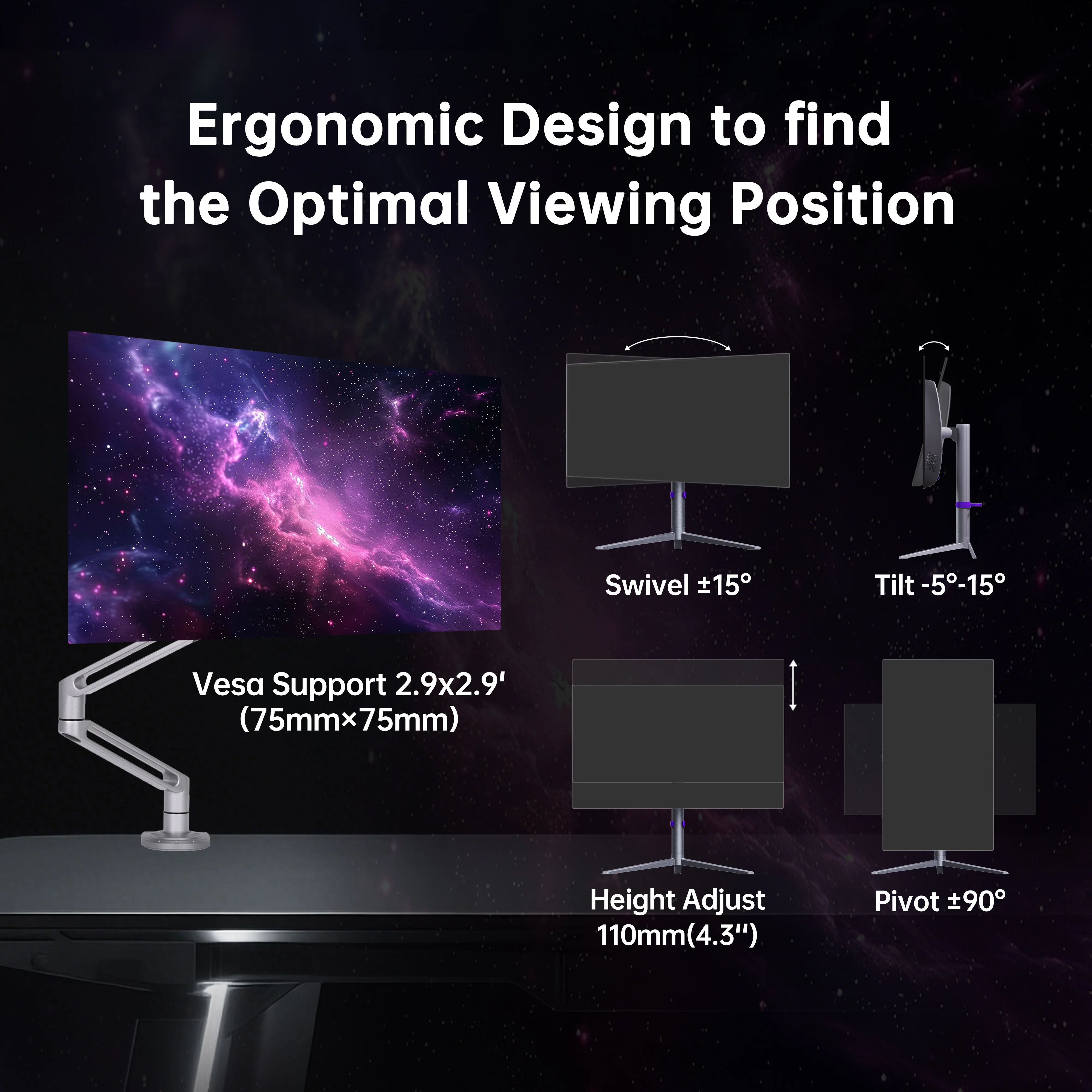 KTC OLED 27" 2K 240Hz/0.03ms USB-C Gaming Monitor | G27P6 - Image 7