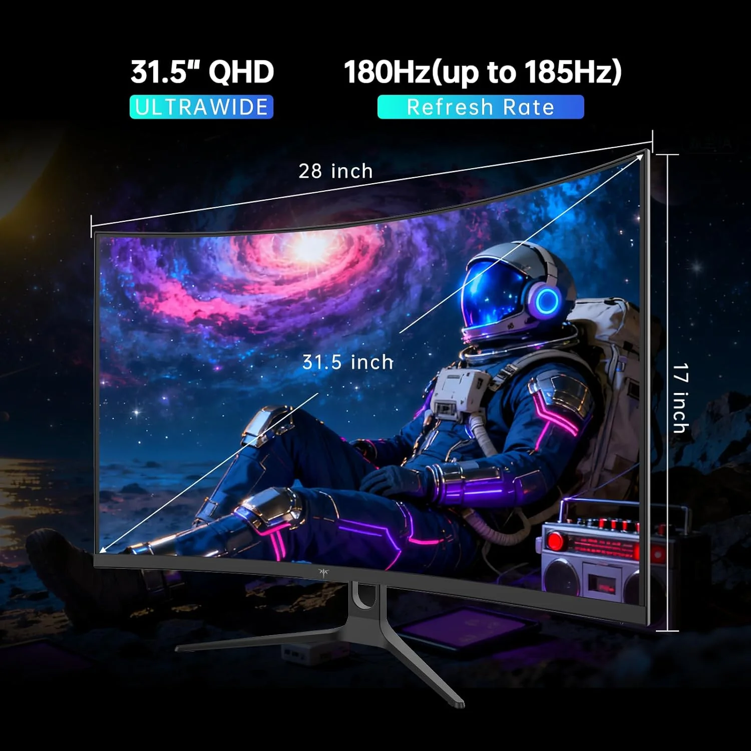 KTC 32" 2K 180Hz 1500R Curved Wall Mount Gaming Monitor | H32S5 - Image 5
