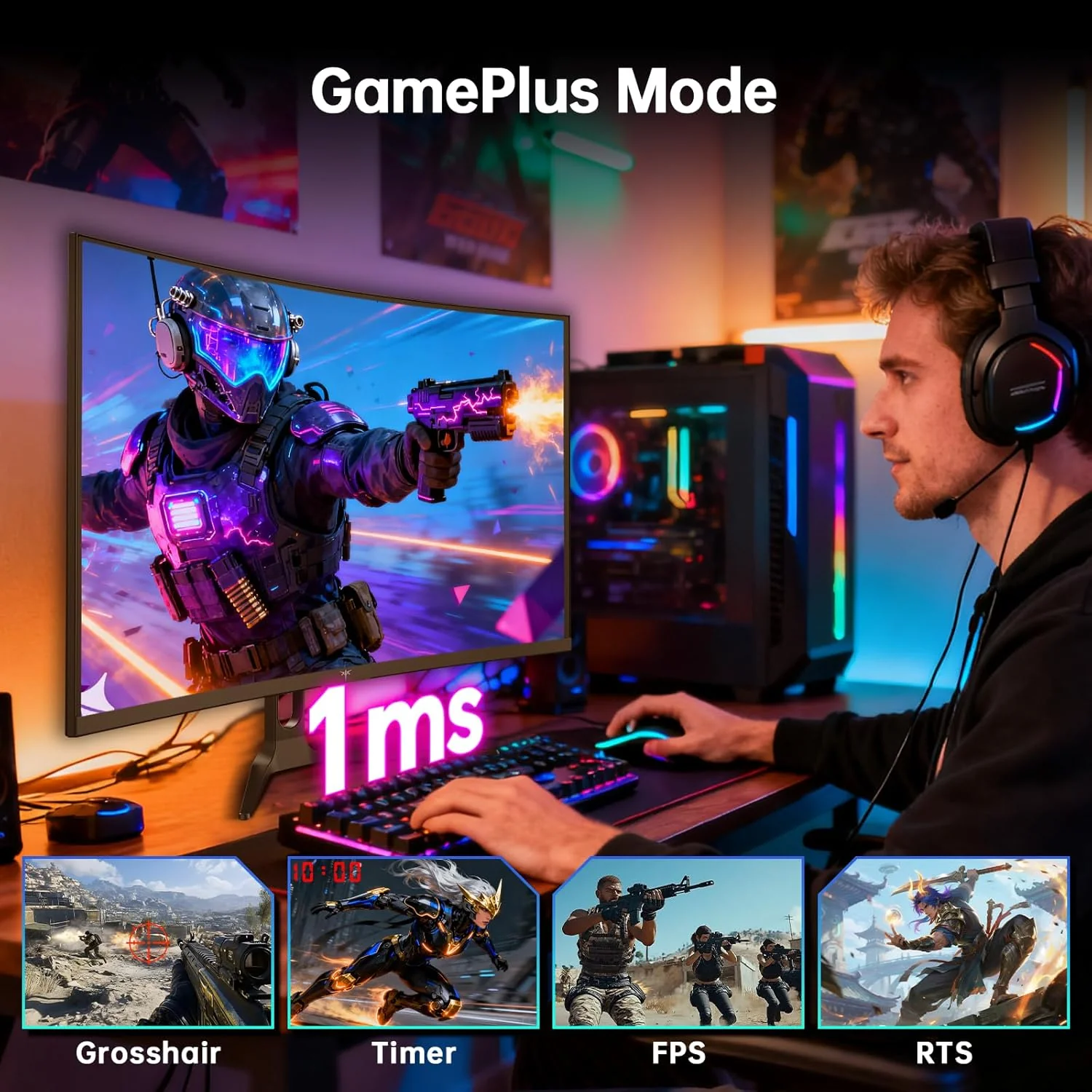 KTC 32" 2K 180Hz 1500R Curved Wall Mount Gaming Monitor | H32S5 - Image 6