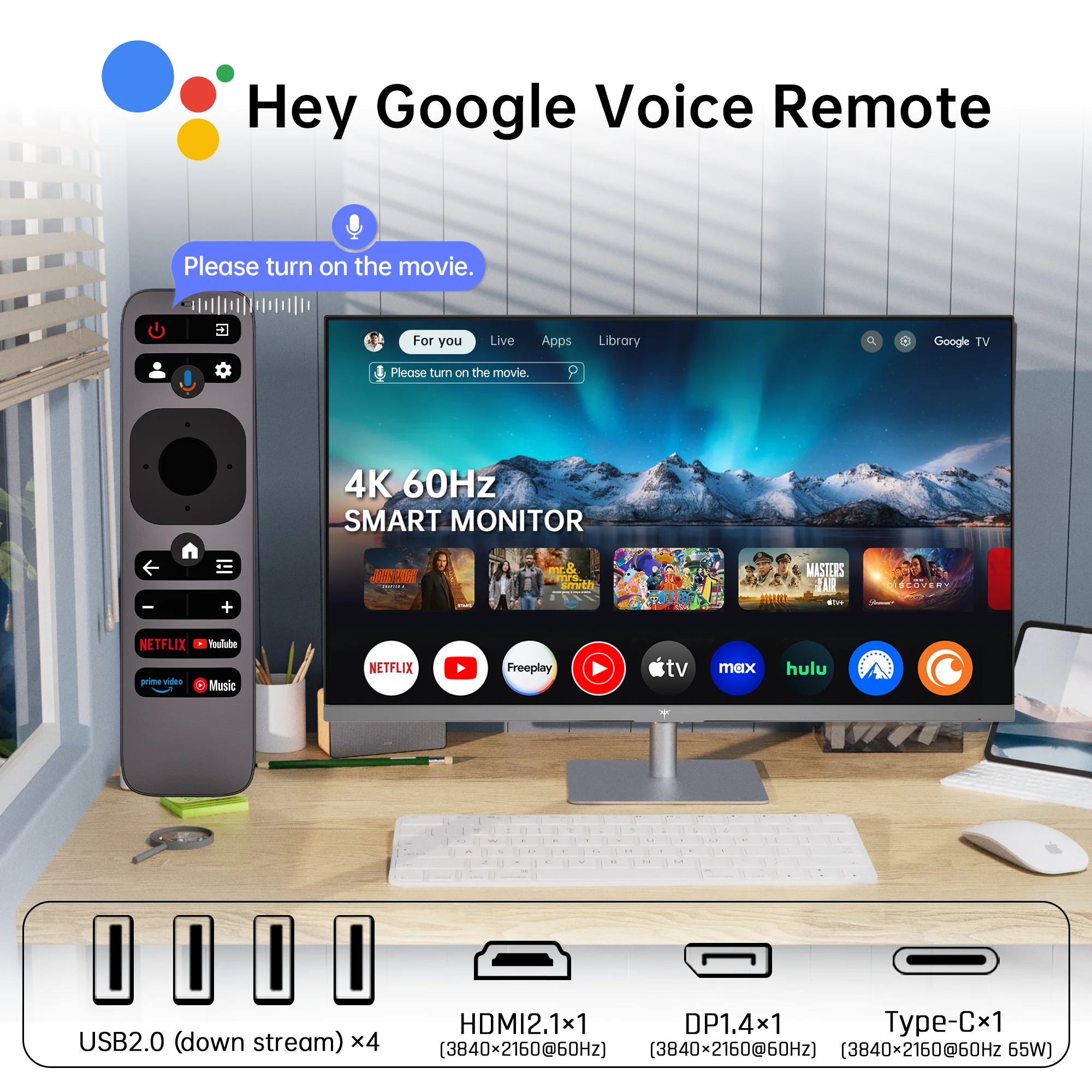 KTC 32" 4K 60Hz Smart Monitor with Google TV in Netflix Audio Licensed - Image 6