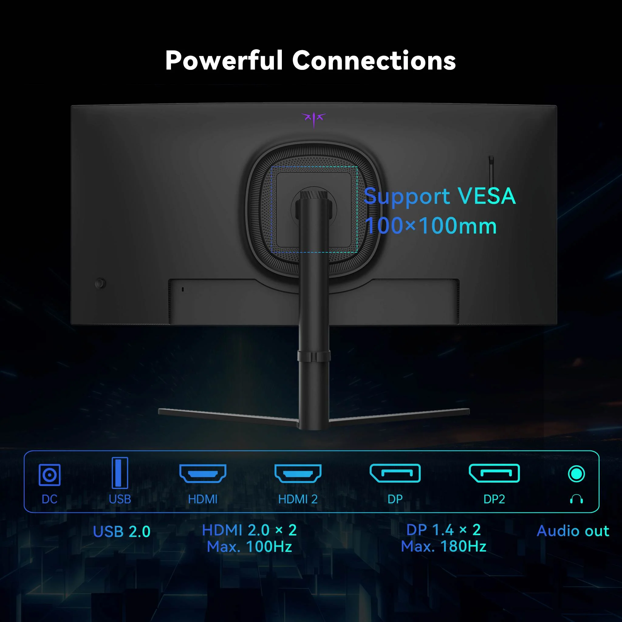 KTC 34" 2K 180Hz/1ms 1500R Curved Gaming Monitor | H34S5 - Image 9