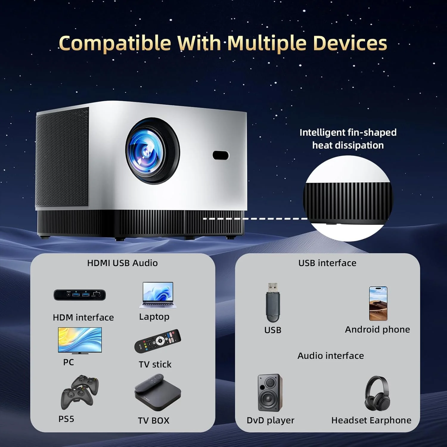 KTC Native 1080P&4K Support Auto Focus Smart Projector丨P10 - Image 9